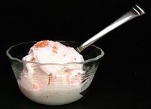 Helado de fresa.